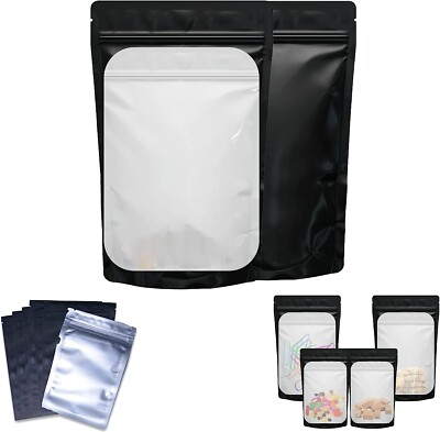 Lumizilla Mylar Beutel - 100 Stück Klarsicht Fenster Verpackung Folienbeutel (8x13cm)