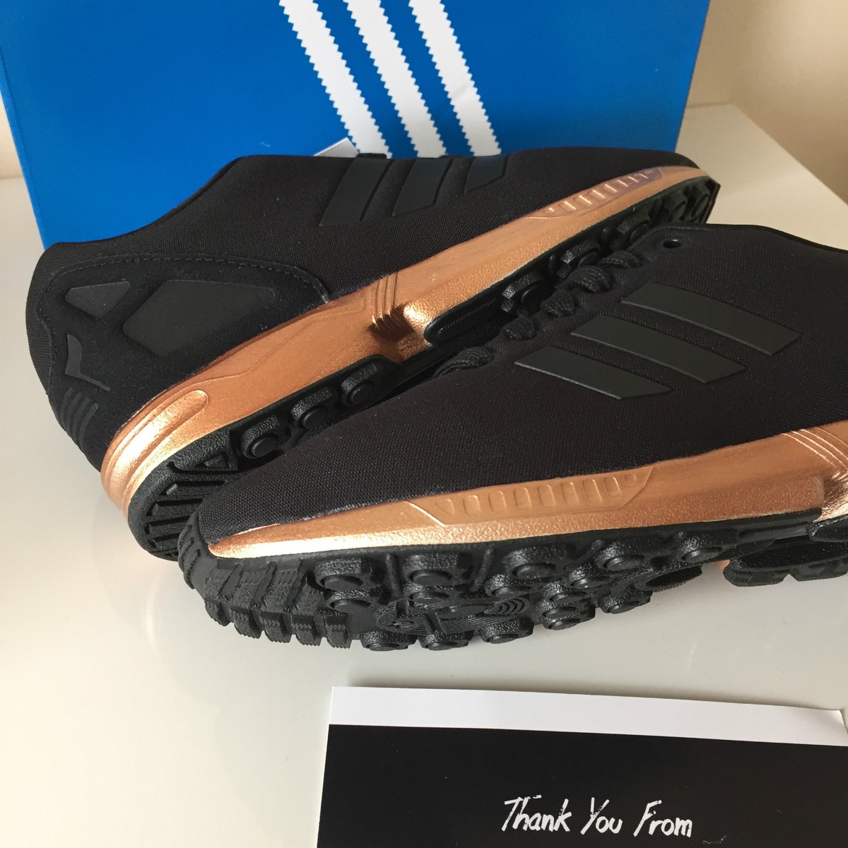 ＊ ADIDAS ZX FLUX COPPER BLACK UK US 4 5 6 7 8 9 10 11 ROSE
