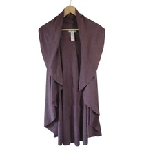 She + Sky Lavender Purple Waterfall Suede Cardigan S Shawl Collar Contemporary