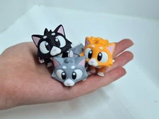 Black grey orange Cat Articulated Flexi Pet  Fidget Toy 3D Printed Gift lot of 3