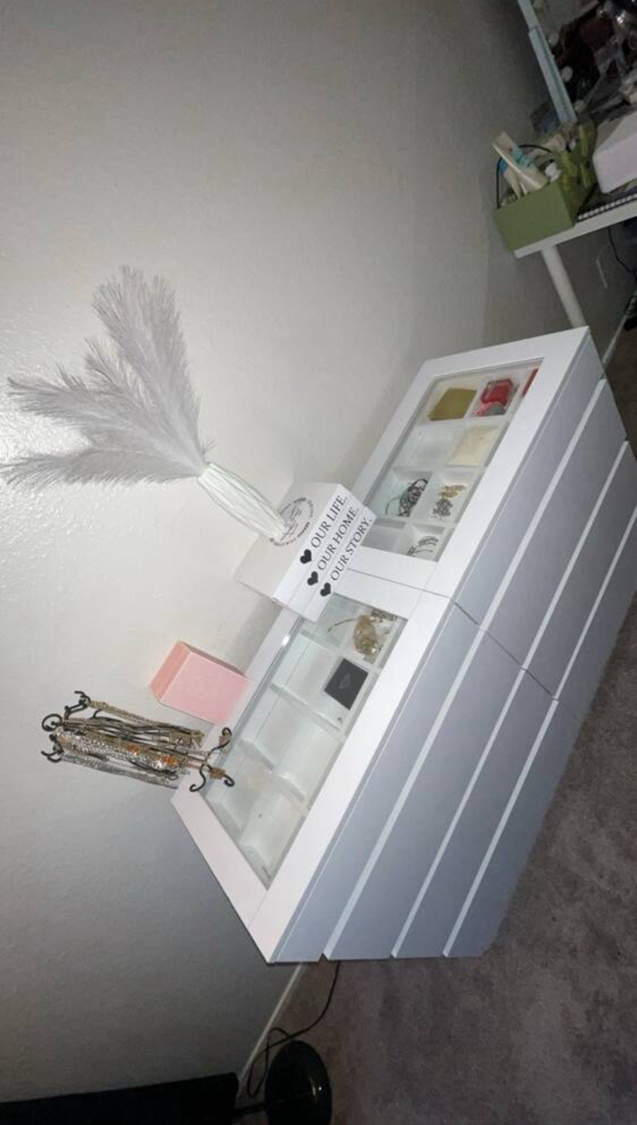 White 8 Drawers LED Chest of Dresser Bedroom High Gloss Storage Vanity Cabinet