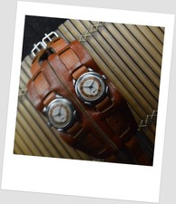 Fenix Rare Vintage All Stainless Steel Dress Deco Watch Spider Lugs Tutone Dial