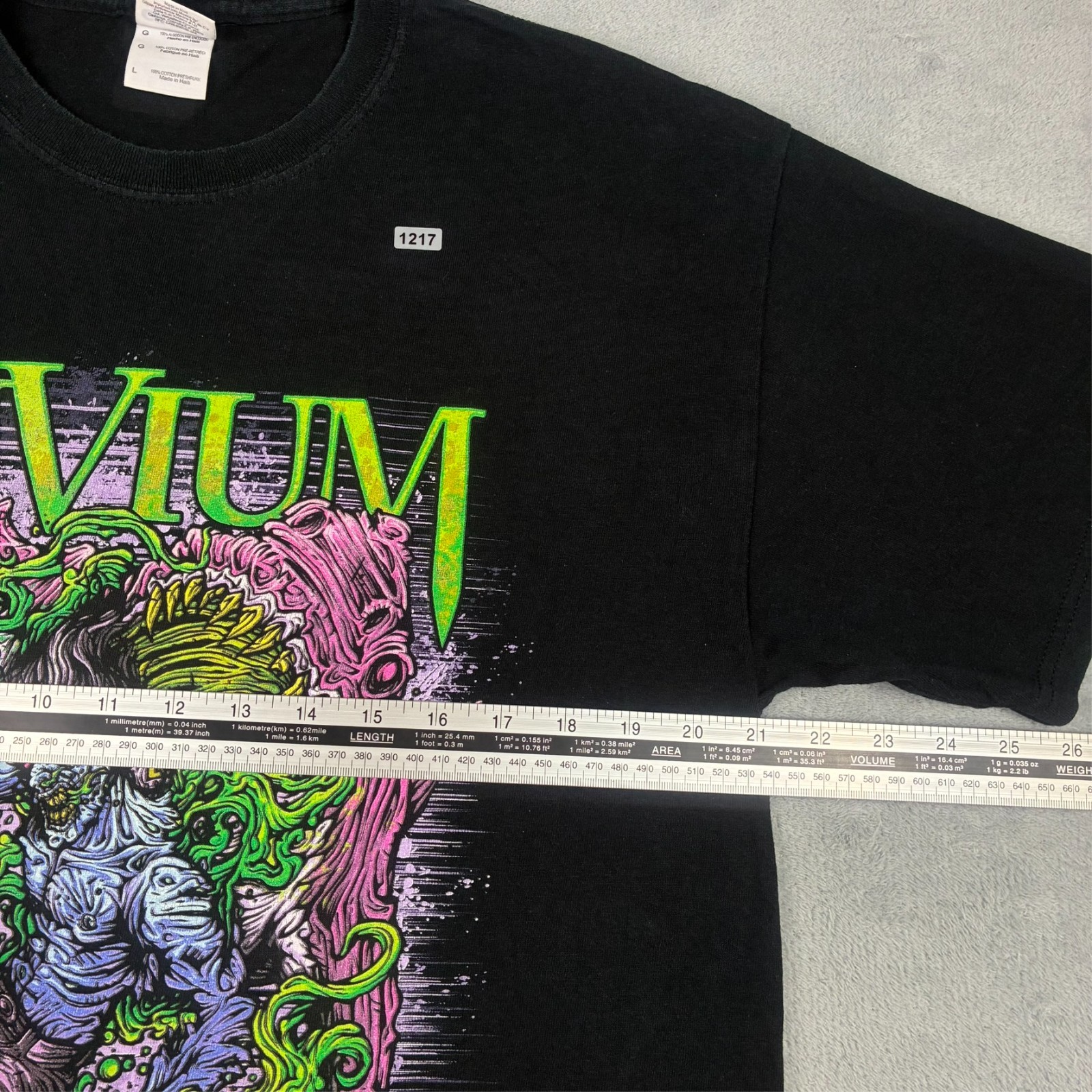 Vintage Gildan Trivium 2009 V2 Black Zombie Graphic Short Sleeve Large T-Shirt image 4