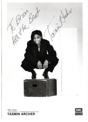 Tasmin Archer Singer Sleeping Satellite Signed 7x5 B/W Record Promo Autographed