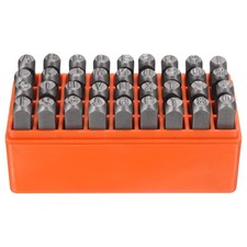 36pcs Metal Stamping Kit 5/16" 8mm Steel Letter Punch Press Tool with Case
