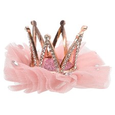 Mobestech Hair Clip, Deep Pink Rhinestone Crown Hair Clip for Girls Princess ...