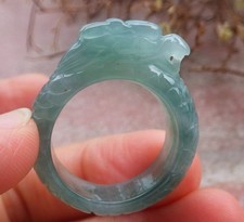 Video Certified Green Natural A JADE Jadeite Dragon RING USA. 9.25      706170 AS
