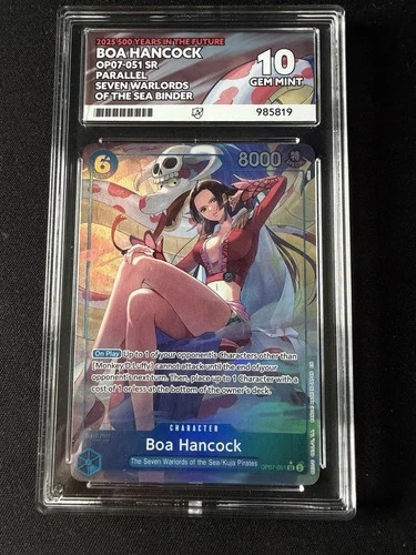 Bandai One Piece Boa Hancock OP07-051 Parallel Foil SR ACE Graded 10