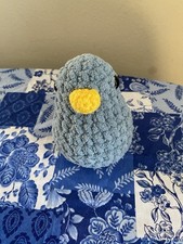 Blue Crochet Chicken Plush - Handmade