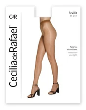 Cecilia de Rafael-Sevilla 15 Denier Glossy Shiny Sheer Pantyhose: Made in Italy