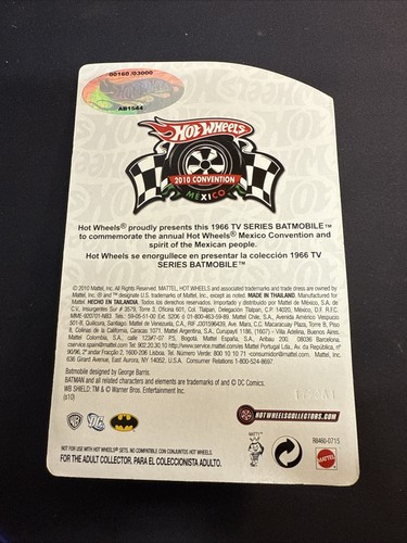 2010 HOT WHEELS CONVENTION 1966 TV # 160 BATMOBILE ๐ฅ RARE ๐ฅ Combined Shipping - Picture 4 of 5