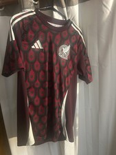 adidas Mexico National Team Soccer Jersey Burgundy Green White Size L