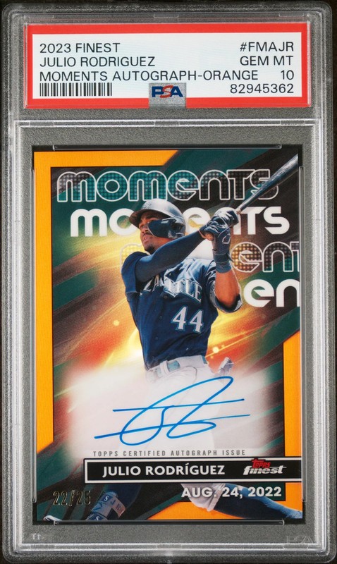 Julio Rodriguez - 2023 Topps Finest Finest Moments Auto Orange PSA 10 /25