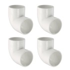 4 Pcs 1.5 Inch 90 Degree Elbow Pipe Fittings 2 Way, White