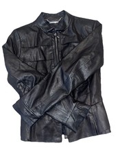 White House Black Market Black Ruffle Leather...