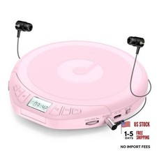 Portable CD Player with Earphones CD Player for Car CD Dsicman with Pink