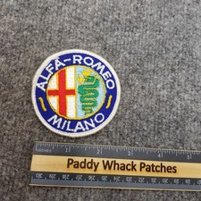 Vintage Alfa Romeo Milano Patch Italian Car Auto AE8