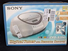 SONY CFD-S350 PORTABLE CD CASSETTE TAPE PLAYER AM FM RADIO WITH REMOTE  NEW