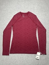 Figs Salta Seamless Longsleeve Underscrub Fair Isle Deep Cranberry Sz Small NWT