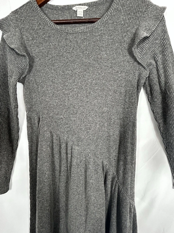 Vestido Suéter Charlotte by Cato Niñas Gris Acanalado Tejido Talla L (14/16) Clásico Foto 3 de 4