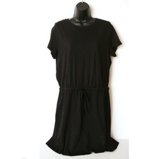 New Tags Everday Black Cotton Drawstring T Shirt Sun Dress Size 14 Eur 42 Casual