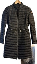 MONCLER Women’s Goose Down “Longue Saison” Black Puffer Coat, Size 1 (UK 8-10)