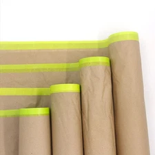 1-4 Roll Pre-taped Adhesive Assorted Masking Paper for Automotive Painting Cover