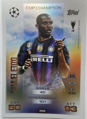 Samuel Eto'o Cup Champion 359 Topps Match Attax Inter Holo Foil