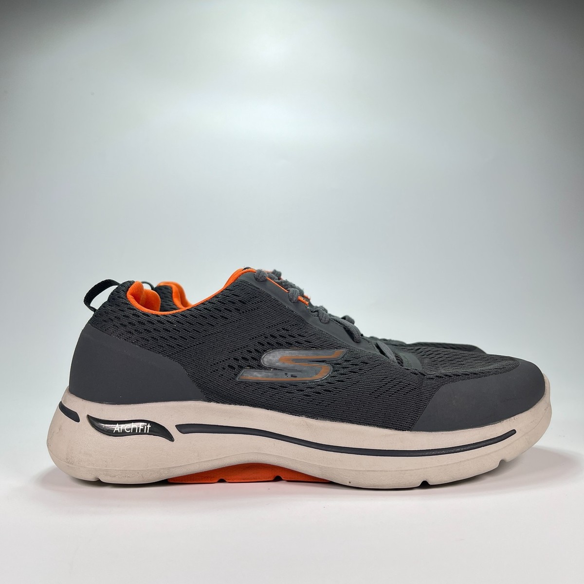 Skechers GOwalk Arch Fit Gray Orange Walking Shoes 216116WW Men's