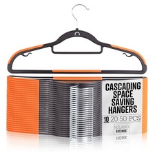 Plastic Hangers 10 Pack, Cascading Slim Space Saving Clothing Hangers with 36...