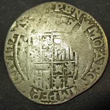 Old Colonial Dutch Colonial Silver Eagle schilling KAMPEN City 1612 King Matthia