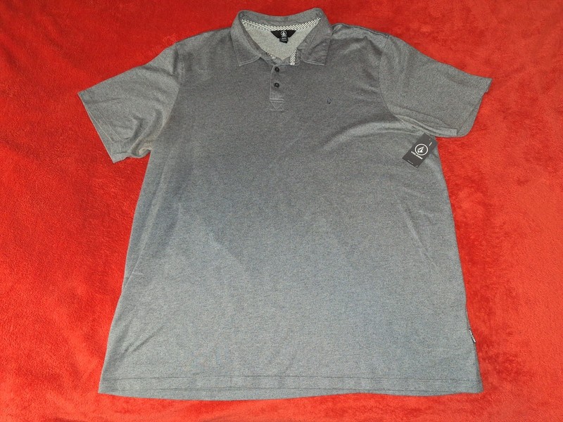 VOLCOM SURF      MENS   XXL   GRAY   POLO   SHIRT NEW WITH TAGS