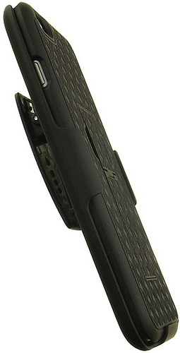 BLACK WEAVE KICKSTAND HARD CASE + BELT CLIP HOLSTER STAND FOR iPHONE 6 PLUS 5.5" - Picture 4 of 11