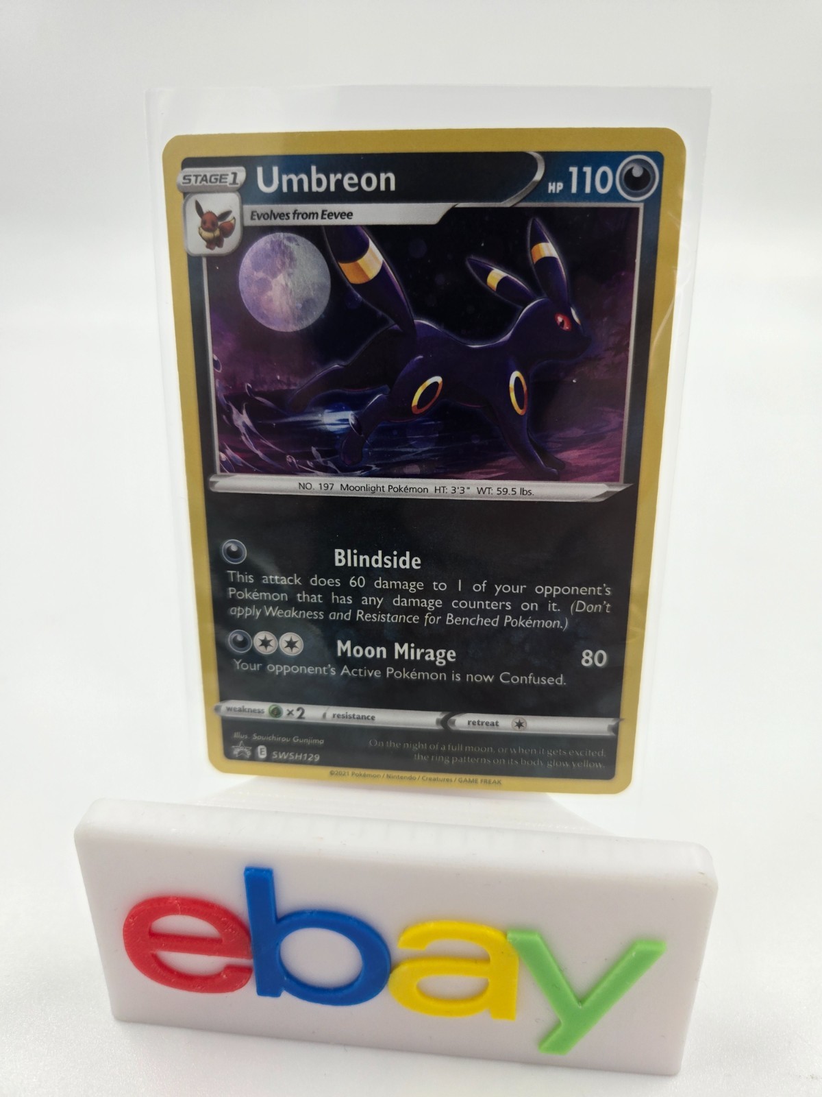 Umbreon - SWSH129 - Pokemon Sword & Shield Promo Ultra Rare Holo Card NM