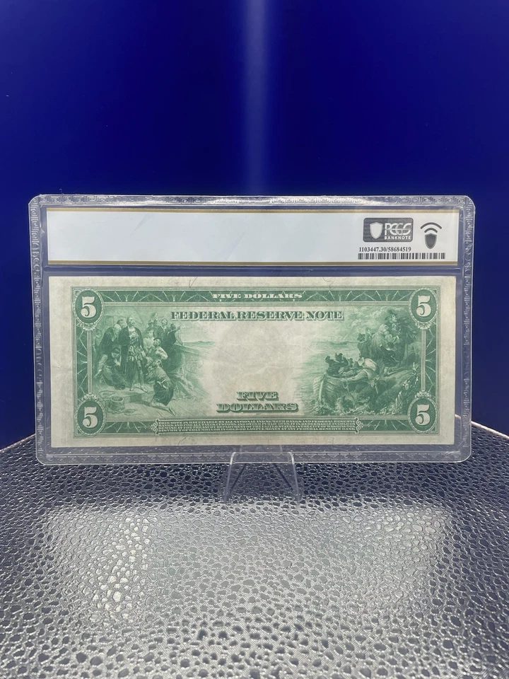 1914 $5 BETTER TYPE C CLEVELAND LARGE SIZE CRISP Very Fine 30PPQ - Image 2 of 2