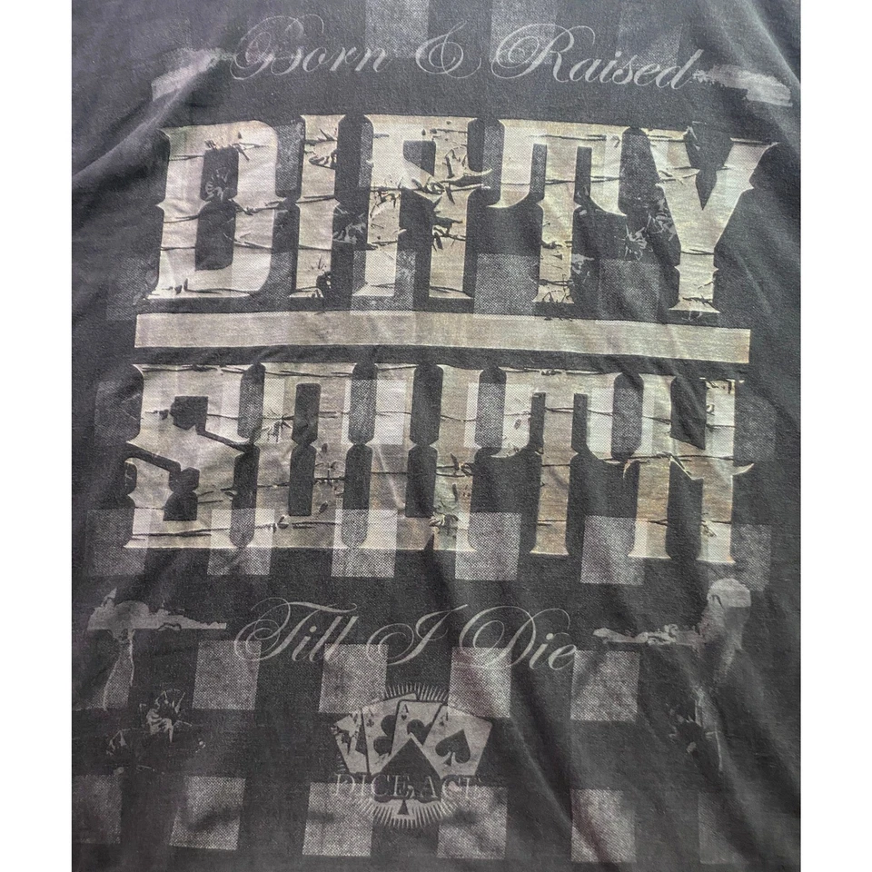 Camisa Dirty South Para Hombres 3XL Negra Grunge Agotada AOP Motocicleta Ropa de Calle Foto 2 de 4