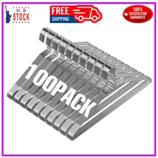 Wire Metal Clothes Hangers Bulk 100 Pack for Standard Size Suits, Coats, Shir...