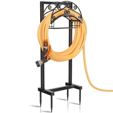 Heavy Duty Garden Hose Holder - 151ft Freestanding Metal Hose Hanger