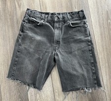 Levi  s 550 Mens Loose Fit Gray Denim Jeans Cut Off Into Shorts Grunge Sk8r Sz 36