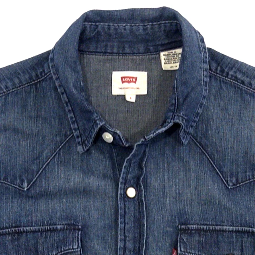 Camisa a Presión Levi's Azul Denim Perla Occidental Para Hombre Pequeña Foto 4 de 4