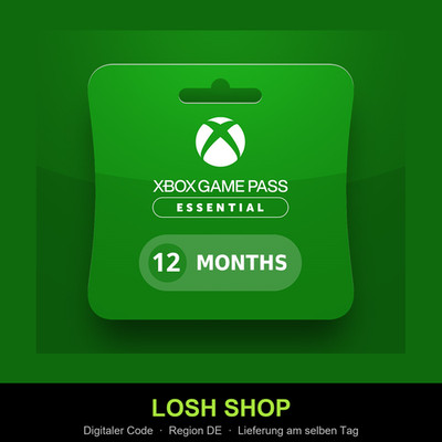 Xbox Game Pass Essential 12 Monate Code DE Sofort Digital Xbox PC