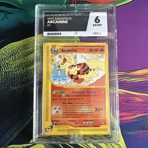 Arcanine Rare Pokemon 2002 Aquapolis #2/147 ACE 6 NONHOLO