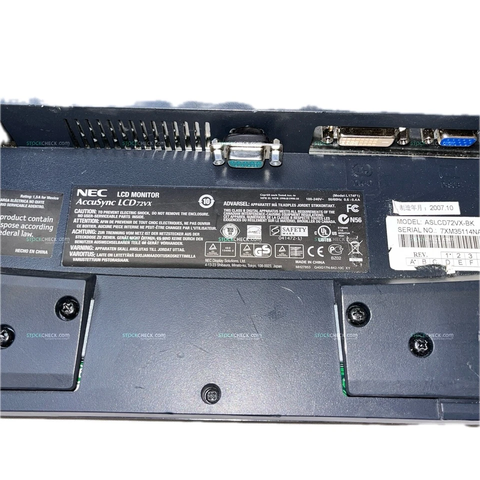 NEC AccuSync LCD72VX LCD Monitor  - Image 3 of 3