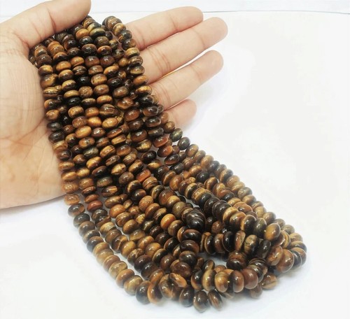 Natural AAA Tiger Eye smooth rondelle Shape Beads, 16" 6-12mm Tiger eye smooth - Picture 10 of 10