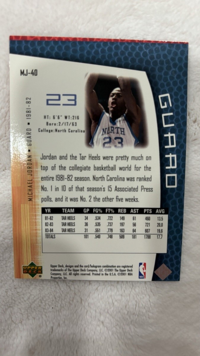 その他 Michael Jordan Printing Plate 1of1 2001 Upper Deck Michael Jordan ***Print Stock Error*** 1 Of
