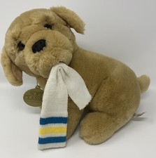 Dakin 1987 Soft Classics Golden Labrador Holding Sock Stuffed Animal Plush 10"