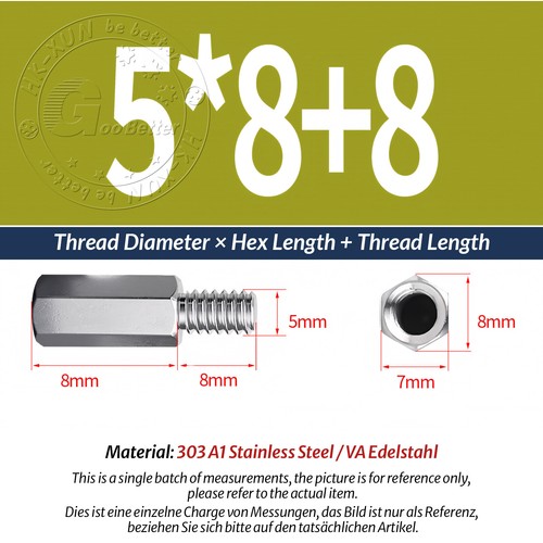 M4 M5 Male-Female Stainless Steel Hex Standoff Screw Spacer Pillar Hex Support - Picture 38 of 56