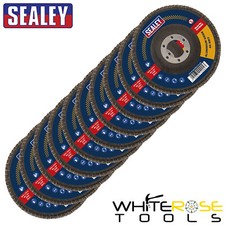 Sealey Flap Discs Aluminium Oxide 40Grit Ø115mm Ø22mm Bore Pack of 10