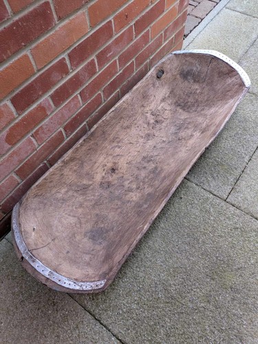 Job Lot of one large vintage wooden trough tray and two double brick moulds - Picture 3 of 11