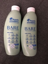 2 pk Head & Shoulders BARE minimal Ingredient Pure Clean Shampoo 13.5 oz ea